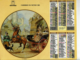 1991 - LES CALECHES - Almanachs Oberthur - Tamaño Grande : 1991-00