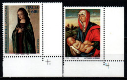 ITALIA - 1994 - NATALE: L'ANNUNZIATA DIPINTO DI MELOZZO DA FORLI' E MADONNA COL BAMBINO DI LATTANZIO DA RIMINI - MNH - 1991-00:  Nuovi