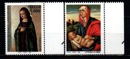 ITALIA - 1994 - NATALE: L'ANNUNZIATA DIPINTO DI MELOZZO DA FORLI' E MADONNA COL BAMBINO DI LATTANZIO DA RIMINI - MNH - 1991-00:  Nuovi