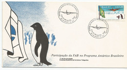 Brazil 1987: FDC - Research In Antarctica. Brazilian Air Force. Flag, Penguins, Antarctic Landscape. - Programmes Scientifiques