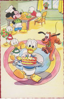 Rare Old Original Postcard Donald Duck Cousins Walt Disney Pluto Mickey Mouse Cook Cooking - Autres & Non Classés