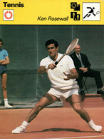 Fiche Sports: Tennis - Ken Rosewall (Australie) Vainqueur De Roland Garros En 1953 Et 1968, 4 Fois De Wimbledon - Sports