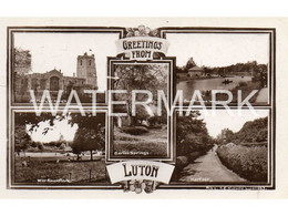 GREETINGS FROM LUTON MULTIVIEW OLD R/P POSTCARD BEDFORDSHIRE - Other & Unclassified
