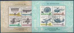 B9086 Hungary Philately Sport Parchuting Transport Aviatio Airship Airplane Helicopter Space Moon Planet 2xS/S Lot#424 - Parachutisme