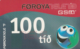 Faroe Islands, FO-TEL-REF-0002_0406, 100 Kr, Funny 'Face', 2 Scans,   05.06.2004   Blue Control Number And Blue PIN Code - Isole Faroe
