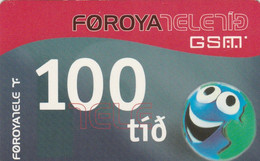 Faroe Islands, FO-TEL-REF-0002_0604, 100 Kr, Funny 'Face', 2 Scans,   01.04.2006 - Isole Faroe