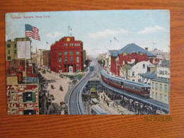 COOPER SQUARE RAILWAY TRAIN NEW YORK   , OLD POSTCARD , 0 - Transports