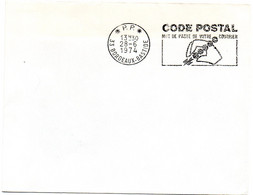GIRONDE - Dépt N° 33 = BORDEAUX BASTIDE 1974 = FLAMME PP à DROITE = SECAP Illustrée  'CODE POSTAL / MOT DE PASSE ' - Postleitzahl
