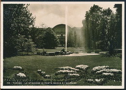 °°° 22493 - TORINO - LA STAZIONE DI PORTA NUOVA E I GIARDINI - 1935 °°° - Stazione Porta Nuova