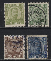 Iceland (39) 1921 Christian X. 4 Values. Mint & Used. - Altri & Non Classificati