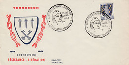 EXPOSITION RESISTANCE LIBERATION à TERRASSON DORDOGNE 1964 - Gedenkstempel