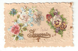 CPA Fantaisie Souvenir ( St Raphaël Rajouté ) Carte Dentelée Gaufrée Ajoutis De Fleurs Rubans - Greetings From...
