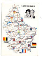 Luxembourg--1977--carte Géographique Du Luxembourg Avec Les Armes De Ses 12 Cantons--S.A Grand-Duc Et Grande-Duchesse - Autres & Non Classés