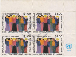 Nazioni Unite 1978 MiN°317 Quartina Adf Usata Per Posta Vedere Scansione - Used Stamps