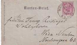 3532 - Österreich - Kartenbrief Waidhofen A. D. Ybbs - Wien V. 1891 - - Storia Postale