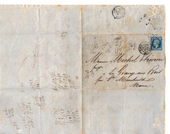 TB 2878 - 1866 - LAC - Lettre De Mr BOURSIN Commissionnaire à PARIS Pour LA GRANGE AUX BOIS Près SAINTE MENEHOULD - 1849-1876: Classic Period