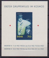 GERMANIA DEMOCRATICA DDR 1962 PRIMO VOLO SPAZIALE DI GRUPPO UNIF. BF17 MNH XF - 1e Jour – FDC (feuillets)