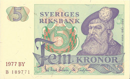 SUÈDE - 5 Kronor 1977 UNC - Suède