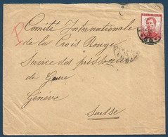 Belgique Albert 1er N°123 Obl Tresor & Postes Secteur 68  7 Aout 15 Au Comité Internationale De La Croix Rouge En Suisse - Armada Belga