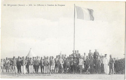 M'çoun (Maroc) Camp Militaire Armée Française Officiers à L'ombre Du Drapeau Animation - Altri & Non Classificati