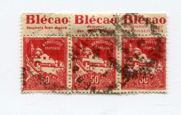 !!! ALGERIE, BANDE DE 3 TIMBRES AVEC PUBS BLECAO OBLITERES - Oblitérés