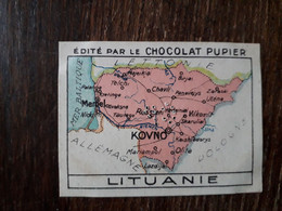 L20/297 Chromo Image Chocolat Pupier . Lituanie . Carte Géographique - Sonstige & Ohne Zuordnung