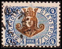 1887. SVERIGE.  STOCKHOLMS STADSPOST. 4 ØRE. Danish Ø.  () - JF411658 - Local Post Stamps