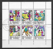 GERMANIA DEMOCRATICA DDR FOGLIETTI 1972 FIABE DEI FRATELLI GRIMM UNIF. 1801-1806 USATO VF - 1st Day – FDC (sheets)