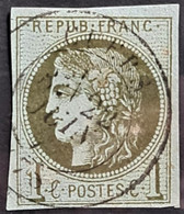 FRANCE 1870 - Canceled (cachet à Date 17) - YT 39A - 1c - 1870 Uitgave Van Bordeaux