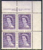 -Canada- 1952 "QE II" (**) Block Of 4- (Plate 6 ) - Números De Planchas & Inscripciones