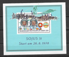 GERMANIA DEMOCRATICA DDR FOGLIETTI 1978 COOPERAZIONE SPAZIALE CON L'URSS UNIF. BF 53 MNH XF - 1e Dag FDC (vellen)