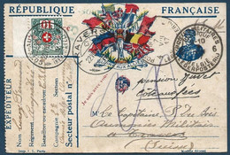 Carte Francaise D'Anvers "6 Postes Militaires Belges 6"  & 4e D.A En Transit Pour 1 Aumonier Belge En Suisse Taxée ! RR - Army: Belgium