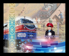 Kazakhstan 2020 Mih. 1228 (Bl.135) Transport Workers Day. Locomotives. Horse. Camels MNH ** - Kazakistan