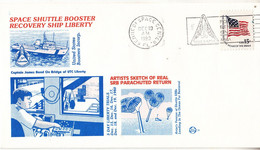 1980 USA  Space Shuttle Booster Recovery Ship Liberty Commemorative Cover B - América Del Norte