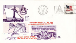 1980 USA  Space Shuttle Artists Sketch Of Real SRB Parachuted Return  Commemorative Cover - América Del Norte