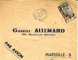 1955 - Enveloppe Par Avion De KISSIDOUGOU  Affr. à 15 F  Pour Marseille - Otros & Sin Clasificación