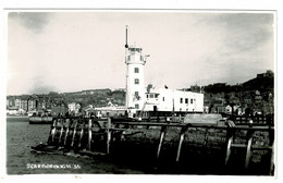 Ref 1433 - Real Photo Postcard - Scarborough Lighthouse - Yorkshire - Lighthouses