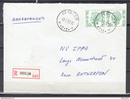 Aangetekende Brief Van Oedelem Naar Antwerpen - 1970-1980 Elström