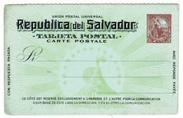 Ref 1436 - Early El Salvador 3c Postal Stationery Card - Salvador