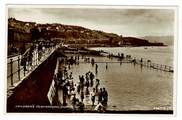 Ref 1437 - Real Photo Postcard - Children's Playground Paddling Pool - Gourock Scotland - Renfrewshire