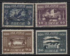 Iceland (46) 1930 Parliament Millenary Celebration. 4 Values. Mint & Used - Altri & Non Classificati