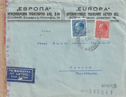 Bulgarie Lettre Censurée Pour L'Allemagne 1942 - Sonstige & Ohne Zuordnung