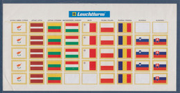 Planche 40 Vignettes Autocollantes 9 Drapeaux Différents Leuchtturm: Chypre Lettonie Lituanie Hongrie Pologne Roumanie - Sonstige & Ohne Zuordnung