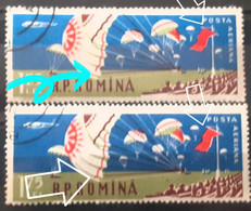 Errors Romania 1960 # Mi 1867, Skydiving With Shortened Line On The Parachute Used - Errors, Freaks & Oddities (EFO)