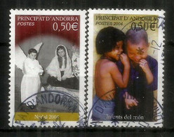 Crèche Vivante,les Enfants Du Monde,  2 Timbres Oblitérés, 1 ère Qualité - Used Stamps