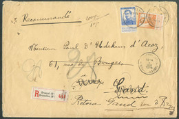 N°116-125 - 1Fr. + 25c. PELLENS obl. Sc BRUXELLES N° sur Lettre Recommandée Du 4-VIII-1914 (1er Jour De La Première Guer - Other & Unclassified