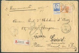 N°116-125 - 1Fr. + 25c. PELLENS obl. Sc BRUXELLES N° sur Lettre Recommandée Du 4-VIII-1914 (1er Jour De La Première Guer - Sonstige & Ohne Zuordnung