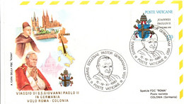 Voyage Pape Jean-Paul II - Roma Köln Colonia 1980 - Germaniam Visit  - Alitalia - Pope Papa Giovanni Paolo II - Franking Machines (EMA)