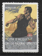 Italia Citta D'Acqui Convegno Nazionale Ginnastico Javelin Gymnastics Cinderella Vignet Werbemarke Propaganda - Fantasy Labels