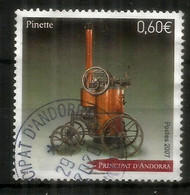 La Machine à Vapeur "PINETTE" 1885.Musée National De L'Automobile De La Principauté D'Andorre,oblitéré 1 ère Qualité - Used Stamps